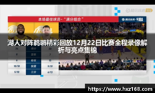 湖人对阵鹈鹕精彩回放12月22日比赛全程录像解析与亮点集锦